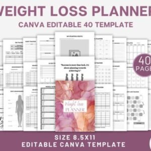 Printable & Digital Weight Loss Tracker | Fitness Progress and Body Measurement Planner